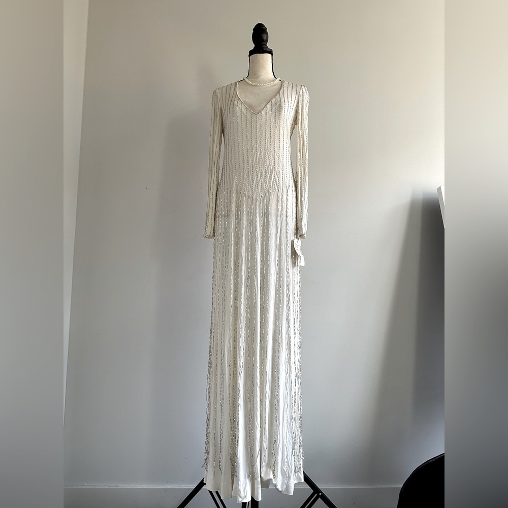 Vintage Cream Beaded Gown